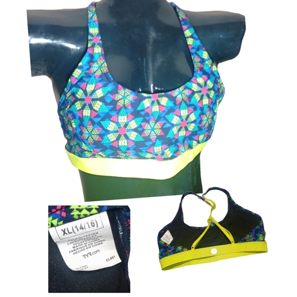 Tyr athletic swim top razorback size 14 16 for extra large geometrical shapes - Picture 2 of 9